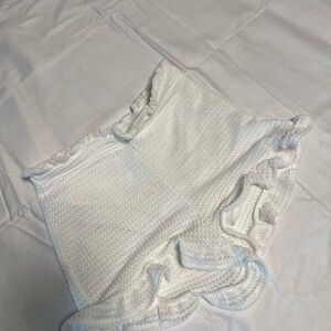 SHEIN High Waist White Ribbed Shorts